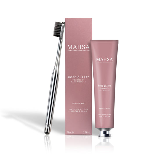 ANTI-SENSITIVITY TOOTHPASTE WITH ROSE QUARTZ WITH PROFESSIONAL TOOTHBRUSH & TOOTHPASTE SQUEEZER